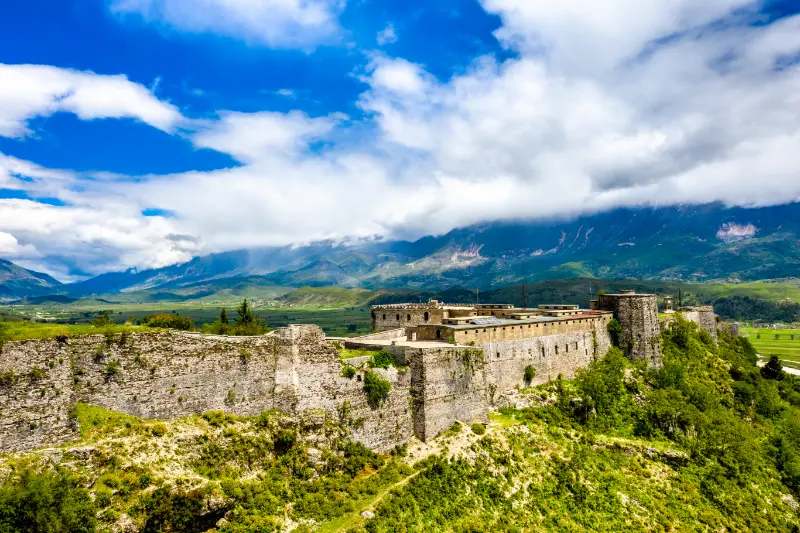 Aerial View Gjirokaster Fortress Albania 2