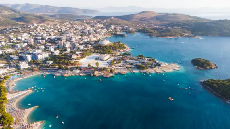 Aerial View Of Ksamil Islands Albania