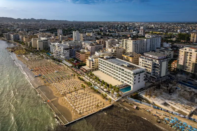 Aerial View of Durres Beach Hotels and Apartments Albania