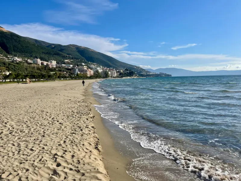Cityscape Vlore Town Adriatic Sea Albania
