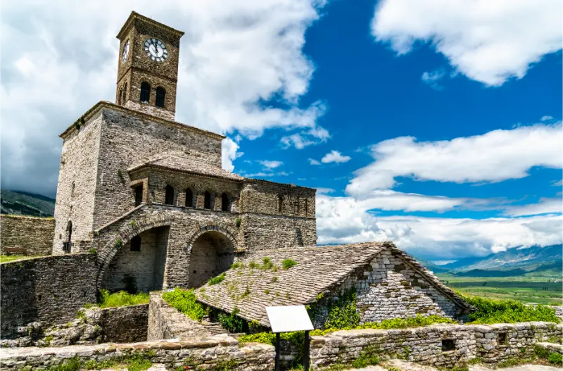 Clock Tower Castle Gjirokaster UNESCO World Heritage Albania