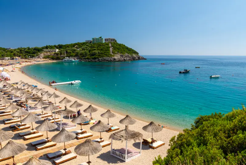 Jale Beach Between Himare And Dhermi Albania