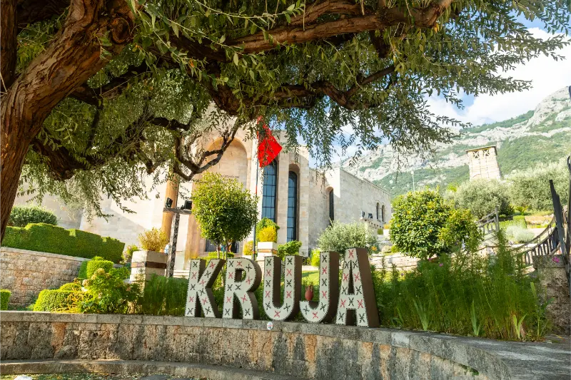 Kruja Lettering Kruja Castle Fortress Walls Albania
