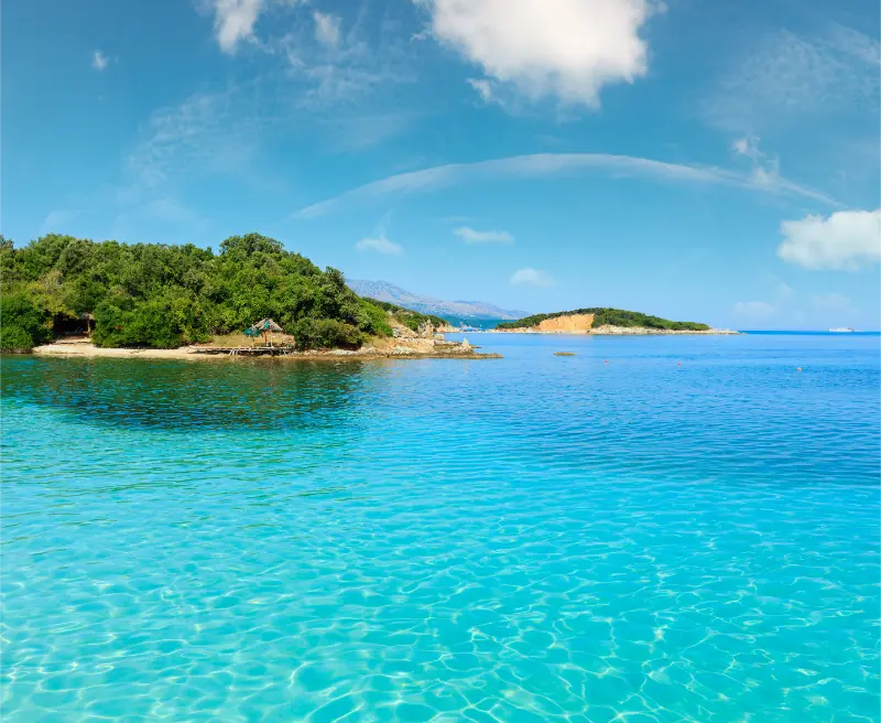 Ksamil Turquoise Beach And Island Albania