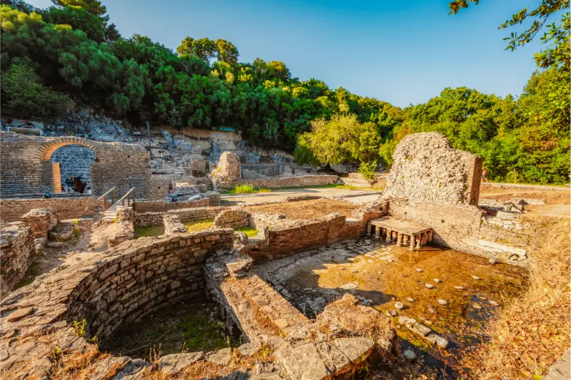 Remains Ancient Baptistery 6th Century Butrint Albania This Archeological Site World Heritage Site UNESCO 3