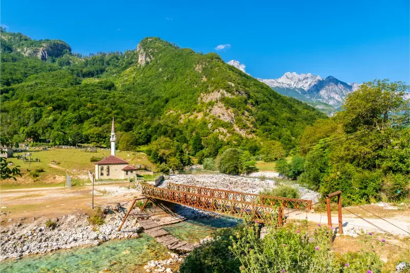 Small Mosque Dragobi Valbona Valley Theth National Park Albanian Alps Albania