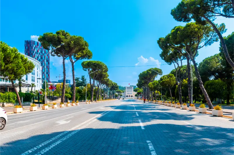 Streets Avenues Center Tirana Albania