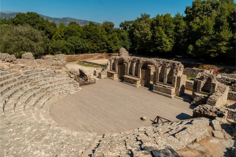 Theater Amphitheater Archaeological Ruins Butrint Butrinto National Park Albania
